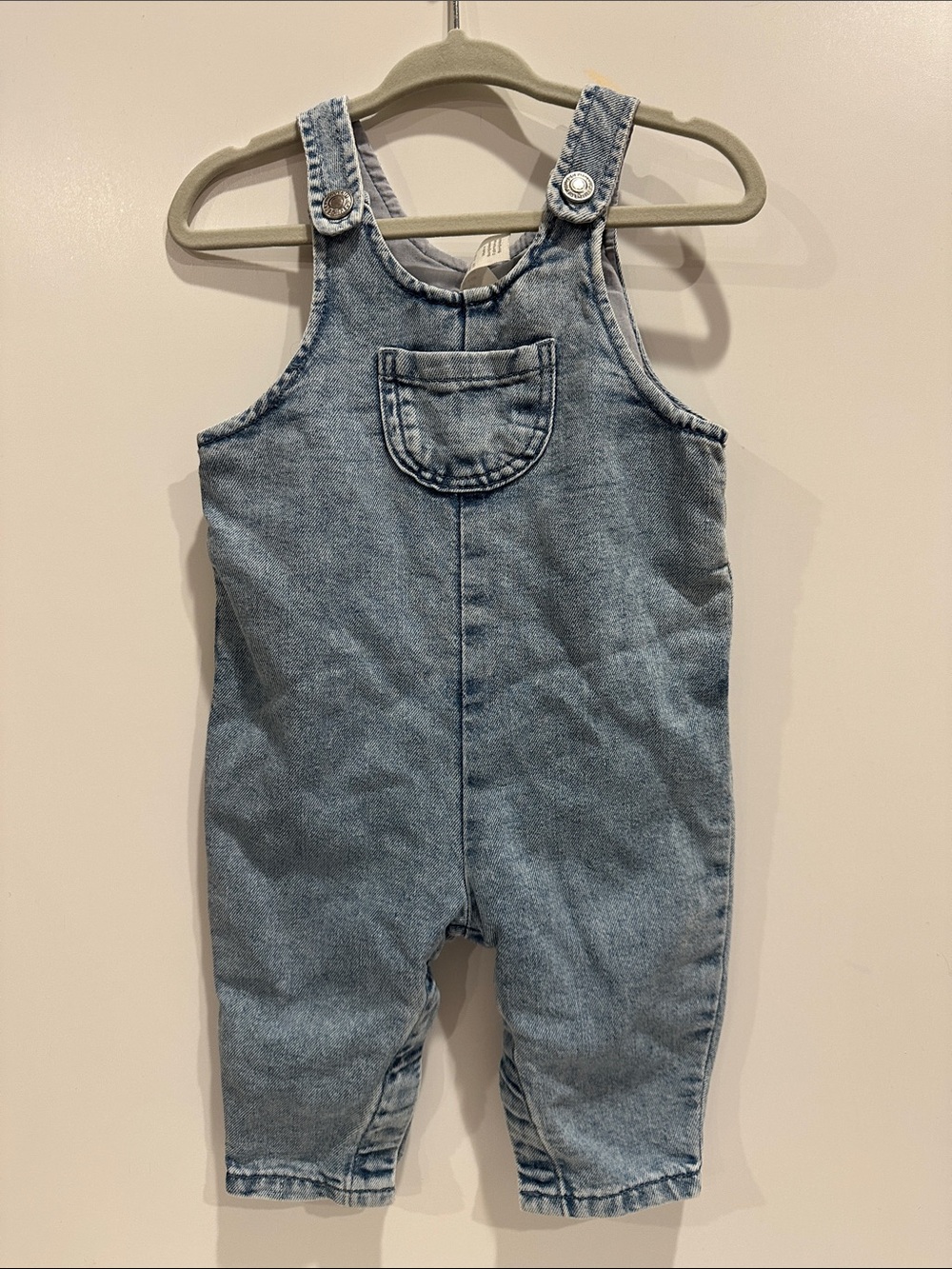 H&M Light Blue Denim Overalls Baby Girl